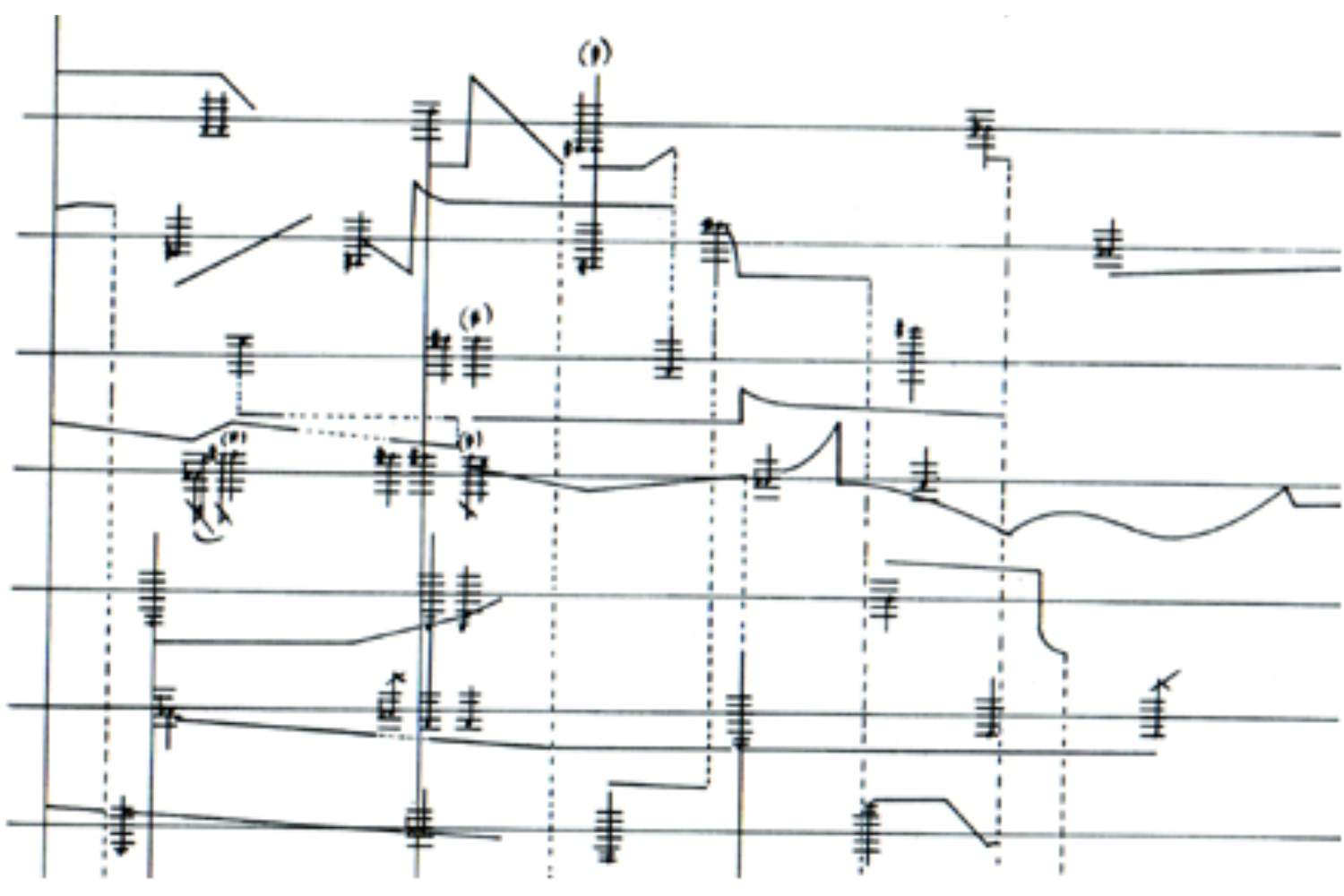 A music score from Aldo Clementi for his Informel 2