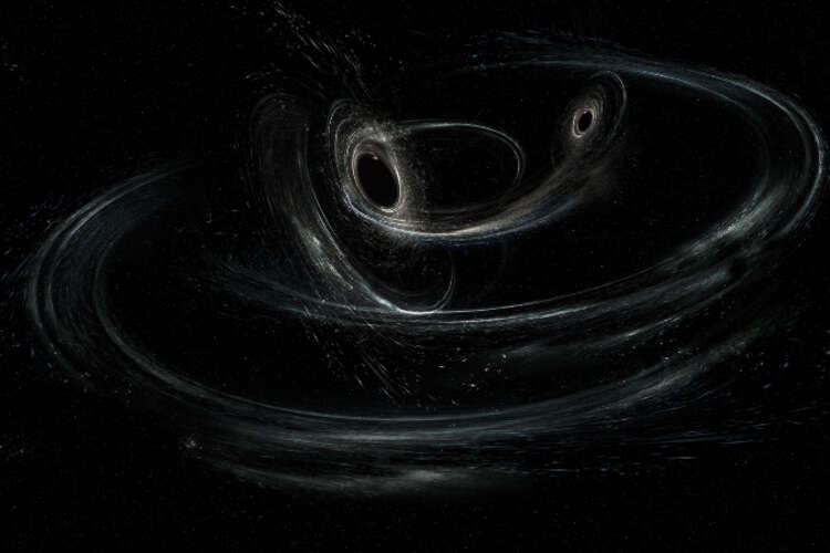 Black space white gravitational waves
