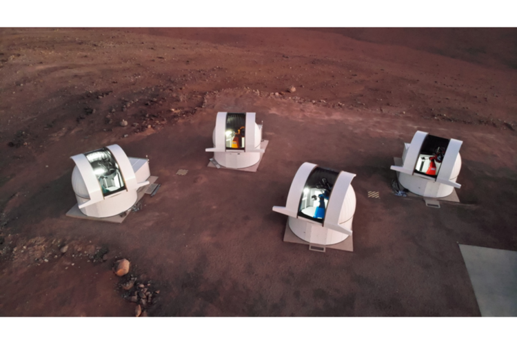 The four telescopes of the SPECULOOS Southern Observatory in Chile. These cutting-edge instruments are on the hunt for small, habitable zone planets around some of the smallest and coolest stars in the solar neighbourhood.