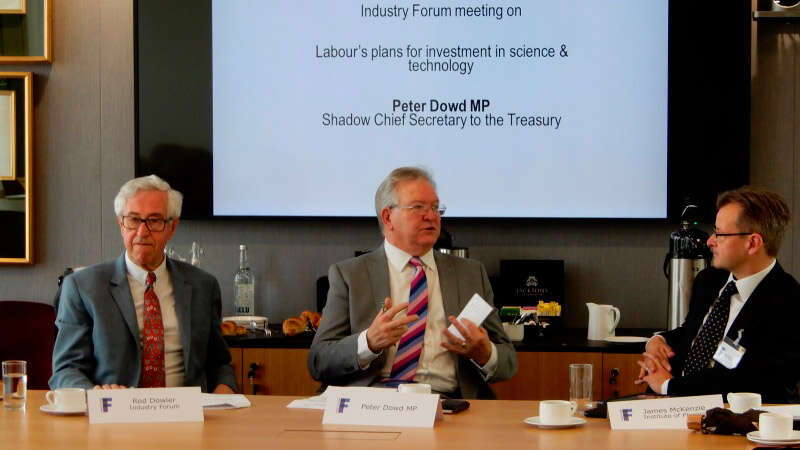 Rod Dowler, Industry Forum; Peter Dowd MP; James McKenzie, IOP