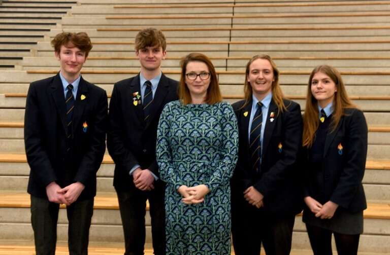 kirsty williams visits monmouth comprehensive school wales